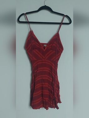 Ecoté Red Flowy Striped Mini Dress Size 2